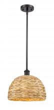 Innovations Lighting 516-1S-OB-RBD-12-NAT - Woven Rattan - 1 Light - 12 inch - Oil Rubbed Bronze - Multi Pendant