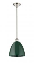 Innovations Lighting 516-1S-PN-MBD-9-GR - Plymouth - 1 Light - 9 inch - Polished Nickel - Pendant
