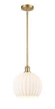 Innovations Lighting 516-1S-SG-G1217-10WV - White Venetian - 1 Light - 10 inch - Satin Gold - Mini Pendant