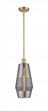  516-1S-SG-G683-7 - Windham - 1 Light - 7 inch - Satin Gold - Mini Pendant