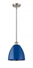 Innovations Lighting 516-1S-SN-MBD-9-BL - Plymouth - 1 Light - 9 inch - Brushed Satin Nickel - Pendant