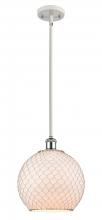 Innovations Lighting 516-1S-WPC-G121-10CSN - Farmhouse Chicken Wire - 1 Light - 10 inch - White Polished Chrome - Mini Pendant