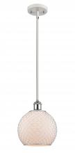 Innovations Lighting 516-1S-WPC-G121-8CSN - Farmhouse Chicken Wire - 1 Light - 8 inch - White Polished Chrome - Mini Pendant