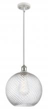  516-1S-WPC-G1214-12 - Athens Twisted Swirl - 1 Light - 12 inch - White Polished Chrome - Mini Pendant