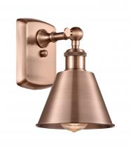 Innovations Lighting 516-1W-AC-M8-LED - Smithfield - 1 Light - 7 inch - Antique Copper - Sconce