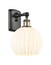 Innovations Lighting 516-1W-BAB-G1217-8WV - White Venetian - 1 Light - 8 inch - Black Antique Brass - Sconce