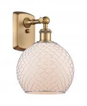 Innovations Lighting 516-1W-BB-G121-8CSN - Farmhouse Chicken Wire - 1 Light - 8 inch - Brushed Brass - Sconce