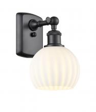 Innovations Lighting 516-1W-BK-G1217-6WV - White Venetian - 1 Light - 6 inch - Matte Black - Sconce