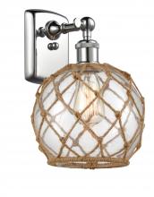 Innovations Lighting 516-1W-PC-G122-8RB - Farmhouse Rope - 1 Light - 8 inch - Polished Chrome - Sconce