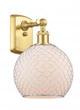 Innovations Lighting 516-1W-SG-G121-8CSN - Farmhouse Chicken Wire - 1 Light - 8 inch - Satin Gold - Sconce