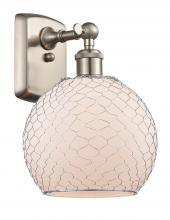 Innovations Lighting 516-1W-SN-G121-8CSN - Farmhouse Chicken Wire - 1 Light - 8 inch - Brushed Satin Nickel - Sconce