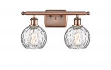 Innovations Lighting 516-2W-AC-G1215-6 - Athens Water Glass - 2 Light - 16 inch - Antique Copper - Bath Vanity Light