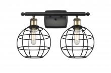 Innovations Lighting 516-2W-BAB-CE-8-BK - Lake Placid - 2 Light - 18 inch - Black Antique Brass - Bath Vanity Light