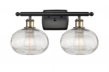 Innovations Lighting 516-2W-BAB-G555-8CL - Ithaca - 2 Light - 18 inch - Black Antique Brass - Bath Vanity Light