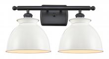 Innovations Lighting 516-2W-BK-M14-W - Adirondack - 2 Light - 18 inch - Matte Black - Bath Vanity Light