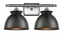 Innovations Lighting 516-2W-SN-M14-BK - Adirondack - 2 Light - 18 inch - Brushed Satin Nickel - Bath Vanity Light