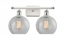 Innovations Lighting 516-2W-WPC-G125-8 - Athens - 2 Light - 18 inch - White Polished Chrome - Bath Vanity Light