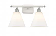 Innovations Lighting 516-2W-WPC-GBC-81 - Berkshire - 2 Light - 18 inch - White Polished Chrome - Bath Vanity Light