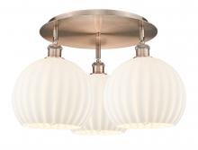 Innovations Lighting 516-3C-AC-G1217-10WV - White Venetian - 3 Light - 22 inch - Antique Copper - Flush Mount