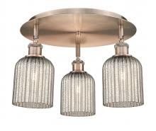 Innovations Lighting 516-3C-AC-G559-5ME - Bridal Veil - 3 Light - 17 inch - Antique Copper - Flush Mount