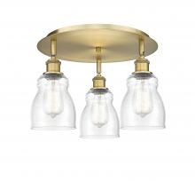 Innovations Lighting 516-3C-BB-G394 - Ellery - 3 Light - 17 inch - Brushed Brass - Flush Mount