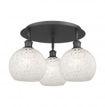 Innovations Lighting 516-3C-BK-G1216-8WM - White Mouchette - 3 Light - 20 inch - Matte Black - Flush Mount