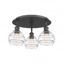 Innovations Lighting 516-3C-BK-G556-6CL - Rochester - 3 Light - 18 inch - Matte Black - Flush Mount