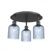 Innovations Lighting 516-3C-BK-G559-5BL - Bridal Veil - 3 Light - 17 inch - Matte Black - Flush Mount