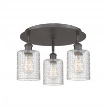 Innovations Lighting 516-3C-OB-G112C-5CL - Cobbleskill - 3 Light - 17 inch - Oil Rubbed Bronze - Flush Mount