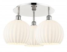 Innovations Lighting 516-3C-PN-G1217-10WV - White Venetian - 3 Light - 22 inch - Polished Nickel - Flush Mount