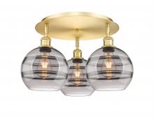 Innovations Lighting 516-3C-SG-G556-8SM - Rochester - 3 Light - 20 inch - Satin Gold - Flush Mount