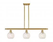 Innovations Lighting 516-3I-SG-G1216-6WM - White Mouchette - 3 Light - 36 inch - Satin Gold - Stem Hung - Island Light