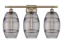 Innovations Lighting 516-3W-AB-G557-8SM - Vaz - 3 Light - 28 inch - Antique Brass - Bath Vanity Light