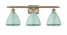 Innovations Lighting 516-3W-AB-MBD-75-SF - Plymouth - 3 Light - 28 inch - Antique Brass - Bath Vanity Light