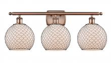 Innovations Lighting 516-3W-AC-G121-8CBK - Farmhouse Chicken Wire - 3 Light - 28 inch - Antique Copper - Bath Vanity Light