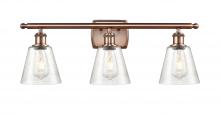 Innovations Lighting 516-3W-AC-G454 - Caton - 3 Light - 25 inch - Antique Copper - Bath Vanity Light