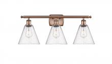 Innovations Lighting 516-3W-AC-GBC-84 - Berkshire - 3 Light - 28 inch - Antique Copper - Bath Vanity Light