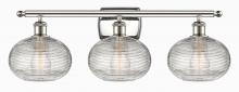 Innovations Lighting 516-3W-PN-G555-8CL - Ithaca - 3 Light - 28 inch - Polished Nickel - Bath Vanity Light