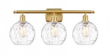Innovations Lighting 516-3W-SG-G1215-8 - Athens Water Glass - 3 Light - 28 inch - Satin Gold - Bath Vanity Light