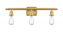 Innovations Lighting 516-3W-SG - Bare Bulb - 3 Light - 26 inch - Satin Gold - Bath Vanity Light