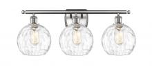 Innovations Lighting 516-3W-SN-G1215-8 - Athens Water Glass - 3 Light - 28 inch - Brushed Satin Nickel - Bath Vanity Light