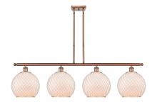 Innovations Lighting 516-4I-AC-G121-10CSN-LED - Farmhouse Chicken Wire - 4 Light - 48 inch - Antique Copper - Cord hung - Island Light