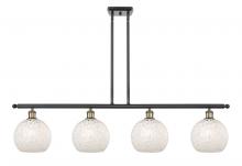 Innovations Lighting 516-4I-BAB-G1216-8WM - White Mouchette - 4 Light - 48 inch - Black Antique Brass - Stem Hung - Island Light