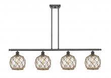 Innovations Lighting 516-4I-OB-G122-8RB - Farmhouse Rope - 4 Light - 48 inch - Oil Rubbed Bronze - Cord hung - Island Light