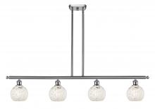 Innovations Lighting 516-4I-SN-G1216-6WM - White Mouchette - 4 Light - 48 inch - Brushed Satin Nickel - Stem Hung - Island Light