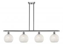 Innovations Lighting 516-4I-SN-G1216-8WM - White Mouchette - 4 Light - 48 inch - Brushed Satin Nickel - Stem Hung - Island Light