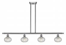 Innovations Lighting 516-4I-SN-G555-6CL - Ithaca - 4 Light - 48 inch - Brushed Satin Nickel - Cord hung - Island Light