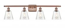 Innovations Lighting 516-4W-AC-G454 - Caton - 4 Light - 35 inch - Antique Copper - Bath Vanity Light