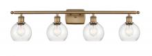 Innovations Lighting 516-4W-BB-G124-6 - Athens - 4 Light - 36 inch - Brushed Brass - Bath Vanity Light