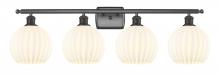 Innovations Lighting 516-4W-OB-G1217-8WV - White Venetian - 4 Light - 38 inch - Oil Rubbed Bronze - Bath Vanity Light